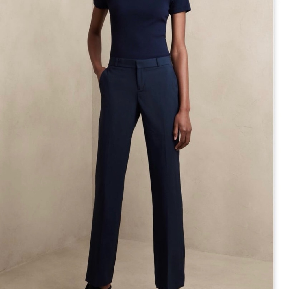 Banana Republic Logan Navy/Black Trousers Size 2P